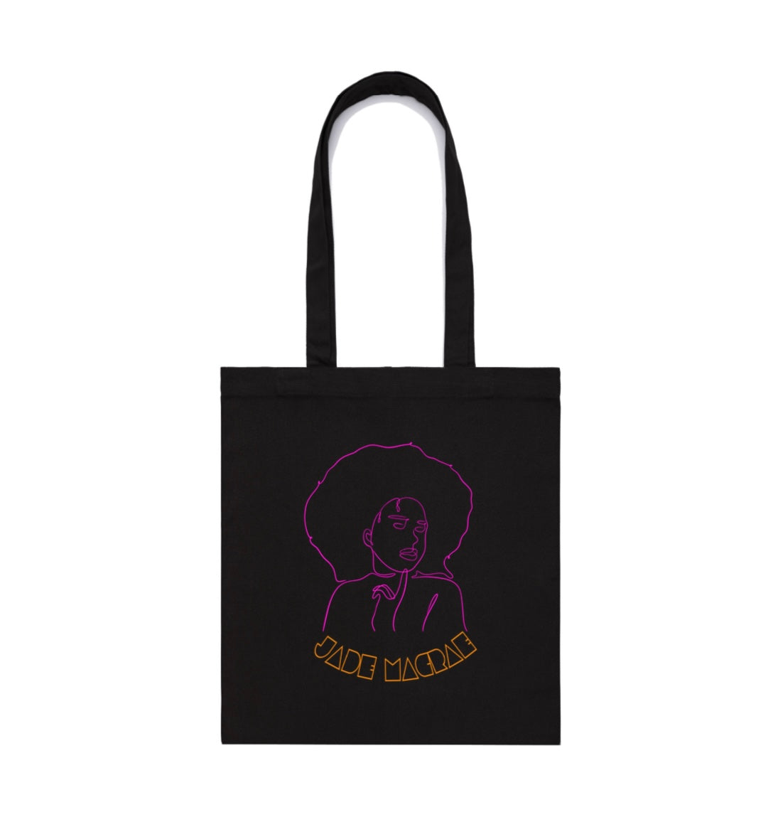 Black "Neon Jade" tote bag